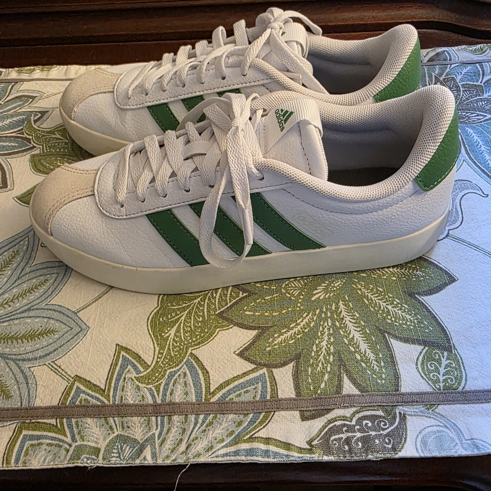 Adidas White and Green Sneakers